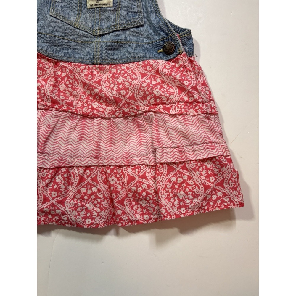 Oshkosh B'gosh Dress Double Tier Floral‎ Layer Denim Adjustable Straps Girls 2T - Picture 4 of 10